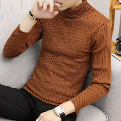 Men’s Fitted Turtleneck Sweater - Slim Fit Cotton Blend