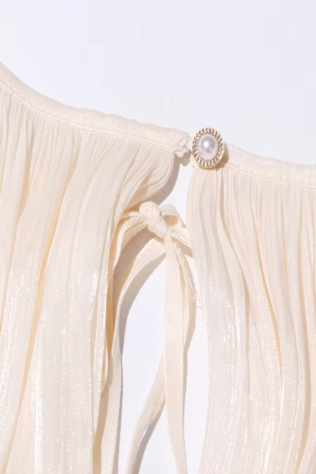 Women's Elegant Dress with Ruched Design, Lantern Sleeves, and High Waist for Summer Events