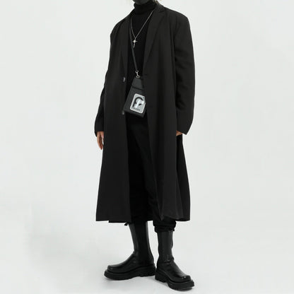 Light Relaxed Men’s Overcoat - Long Polyester Spring