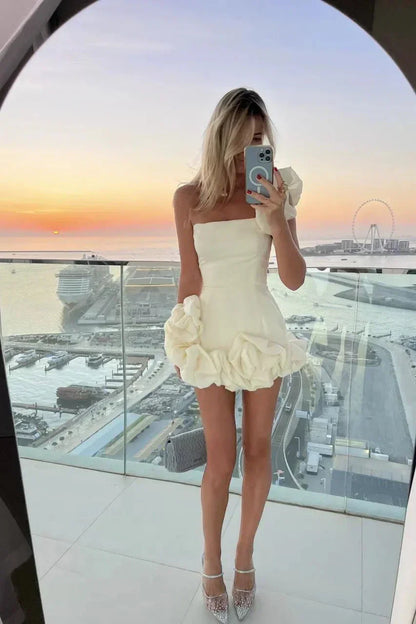 Elegant Floral Mini Dress for Women - Flattering Cocktail Dress for Wedding Guests and Summer Events-3