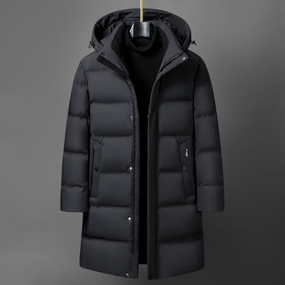 Men's Insulating Mid-Length Down Coat - Boxy, Polyester