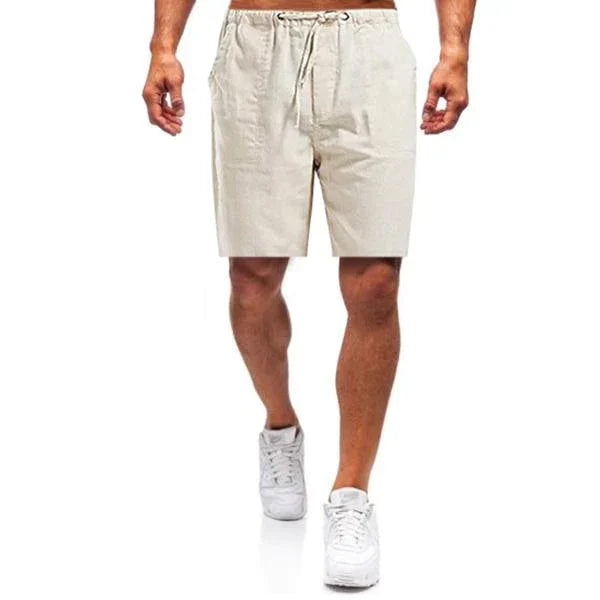 Men's Linen Shorts with Elastic Waistband, Pockets, and Loose Fit for Comfort and Style, Available in Sizes S-5XL-3