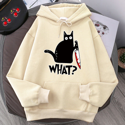 Men’s Oversized Hoodie - Graphic Pullover, Wool Lined Casual