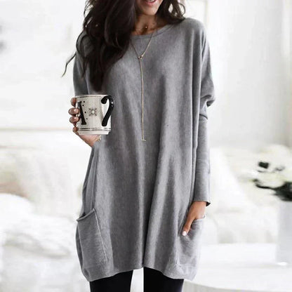 Plush Relaxed Women’s Tunic Sweater - Tunic, Knit, Casual