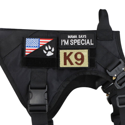 Tactical Dog Harness No-Pull With Front And Back D-Rings Fast-Release Buckles Top Handle Heavy-Duty Training