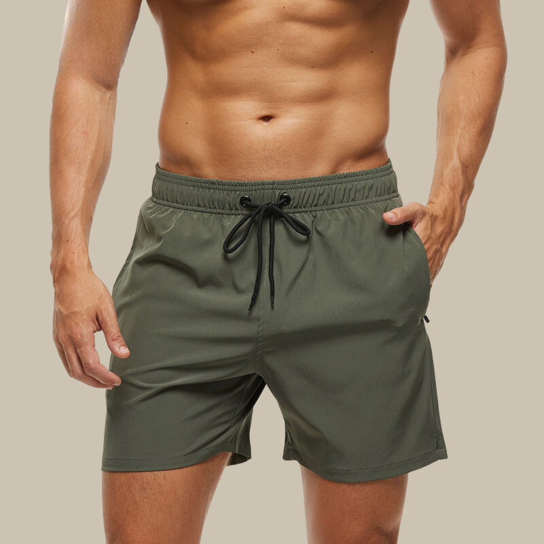 Variant image for Men's Fast-Drying Swim Trunks with Zipped Pockets and Adjustable Cord Closure, Stretch Cut Bathing Suits for Beach and Pool Activities-13
