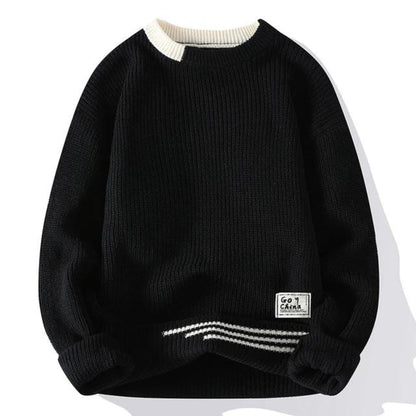 Plush Mens Crewneck Sweater - Relaxed Knit, Warm Casual