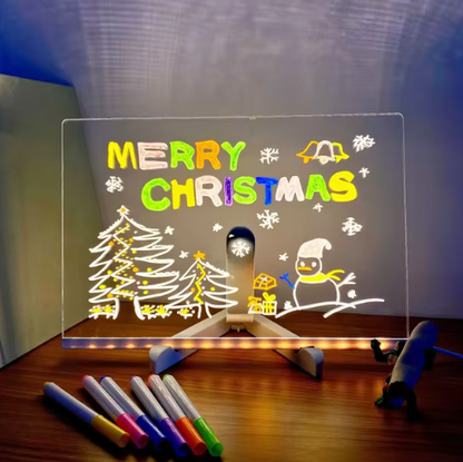 Bright LED Acrylic Message Board - Erasable USB Drawing Board for Kids, Great for Birthday Gifts & Bar Advertising