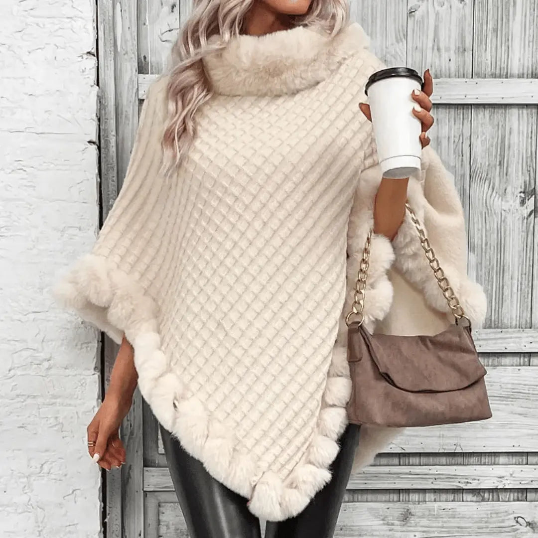 Cozy Warm Women's Poncho - Slouchy Cowl, Acrylic, For Fall