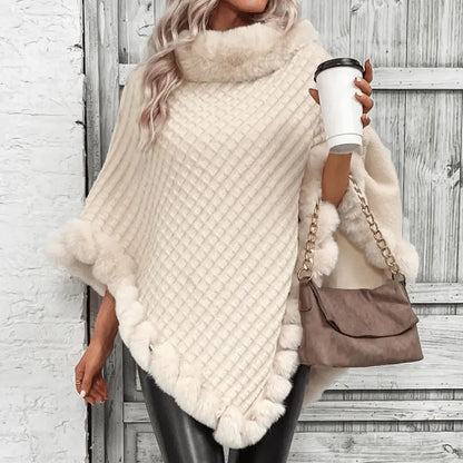 Cozy Warm Women's Poncho - Slouchy Cowl, Acrylic, For Fall