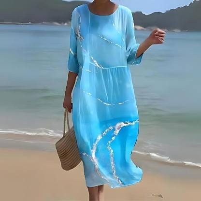 Variant image for Elegant Floral Print Summer Dress for Women - Comfortable Fit Wedding Guest or Cocktail Dress-13