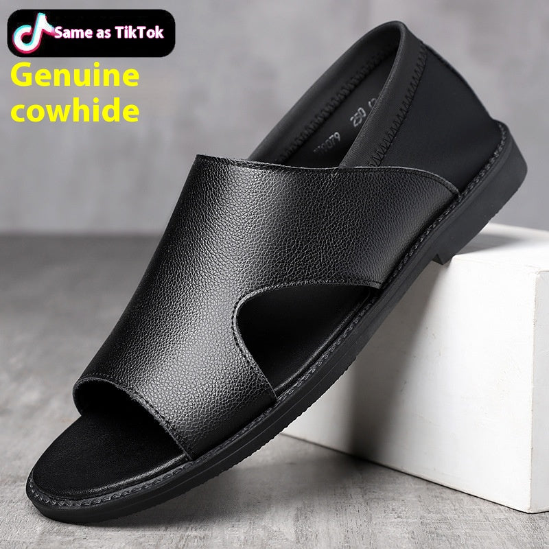 men's Breathable sandals - durable casual open-toe, cowhide upper, ideal for beach outings