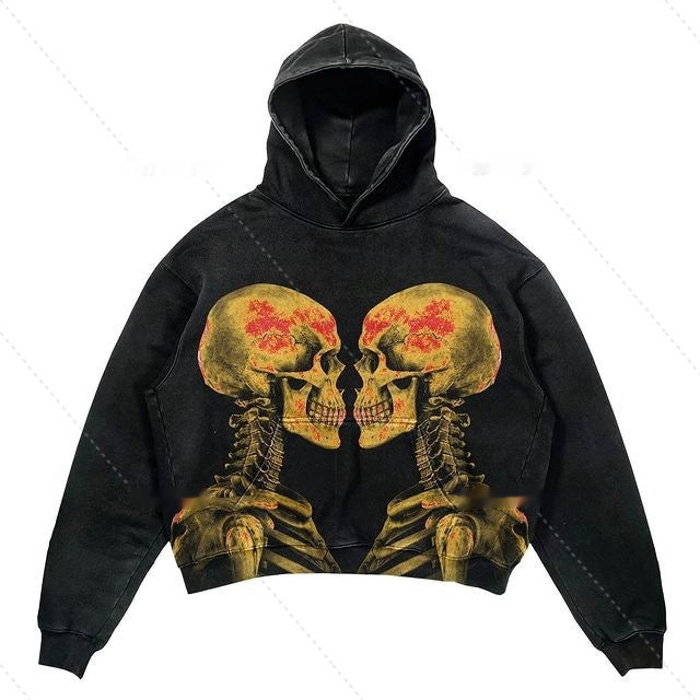 Relaxed Warm Hoodie - Cropped Pullover Polyester Streetwear