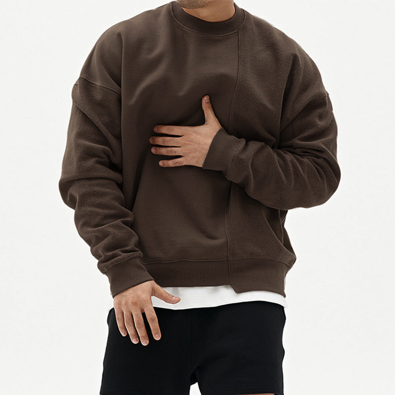 Mens Oversized Pullover Sweater - Crew Neck, Cotton, Casual