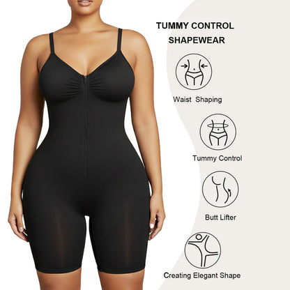 Women's Seamless Shapewear Bodysuit - full-body shaping, spandex blend, everyday wear