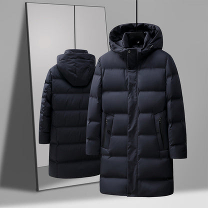 Men's Insulating Mid-Length Down Coat - Boxy, Polyester
