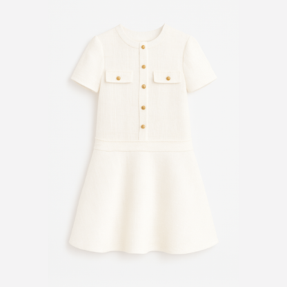 Short Ladies Elegant Fashion Summer Dress - Chic O-neck Mini Dress for Youth Parties
