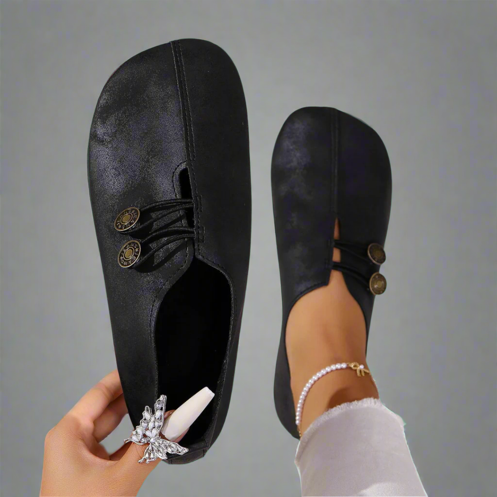Black Penny Loafers for Women, Premium Goat Leather, Comfortable Everyday Footwear, Stylish and Versatile Design-5