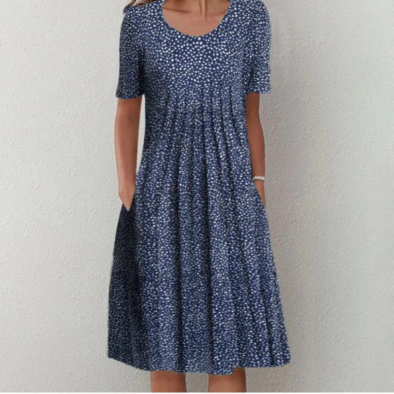 Elegant Women's Formal Dress in Navy and Black, Plus Size Available, Comfortable Fabric for Festive and Professional Occasions-4