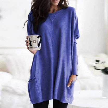Cozy Oversized Women Tunic Pullover - Long Sleeve Knit