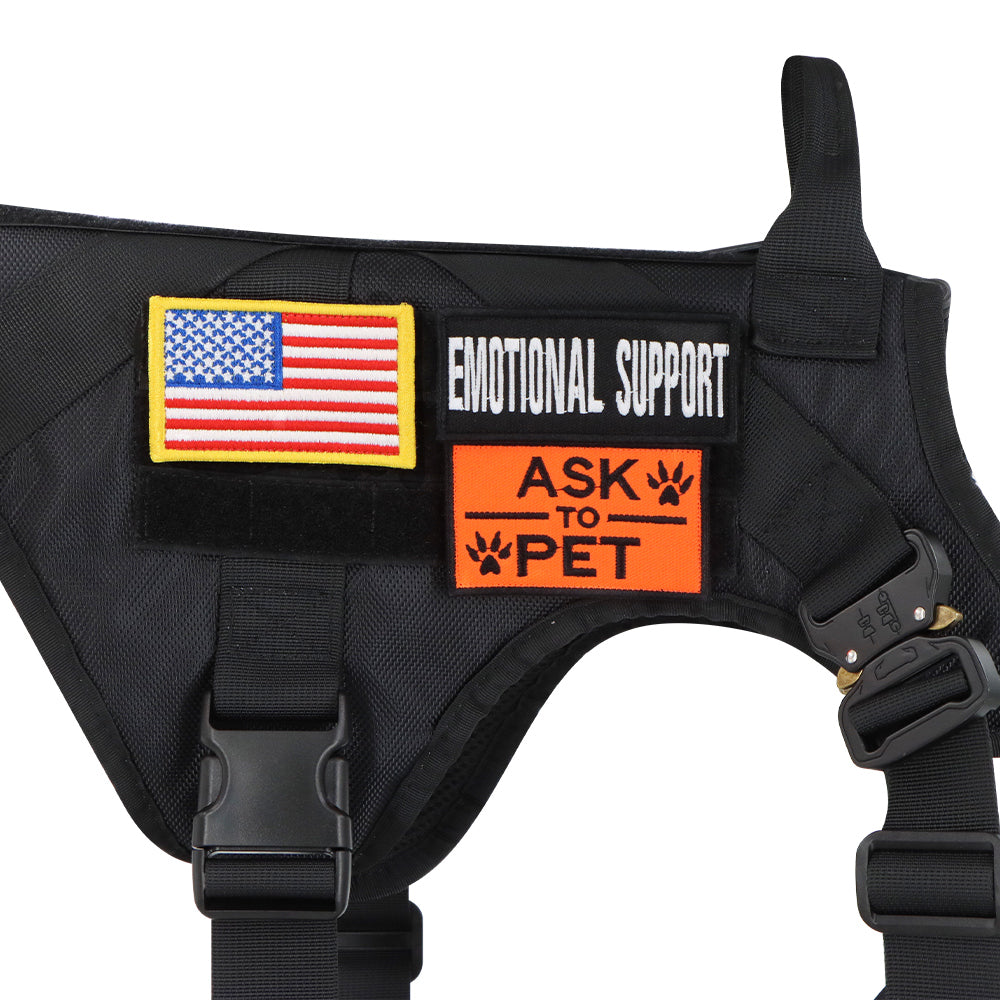 Dog Harness Patches Kit 12 Hook And Loop Patches For Harnesses Do Not Pet Service In Training USA Flag Fall 2025 Gift