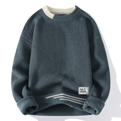Plush Mens Crewneck Sweater - Relaxed Knit, Warm Casual