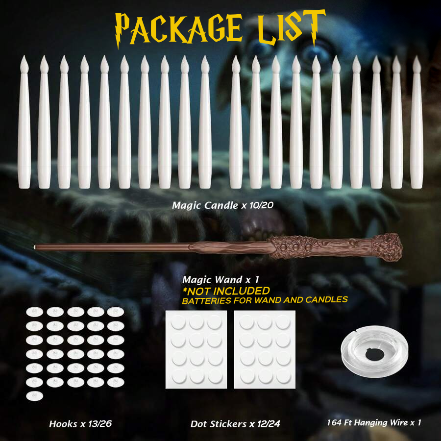 Movie-Inspired Flameless Lights for Magical Household Decor – Incendio Enchanted Floating Candles