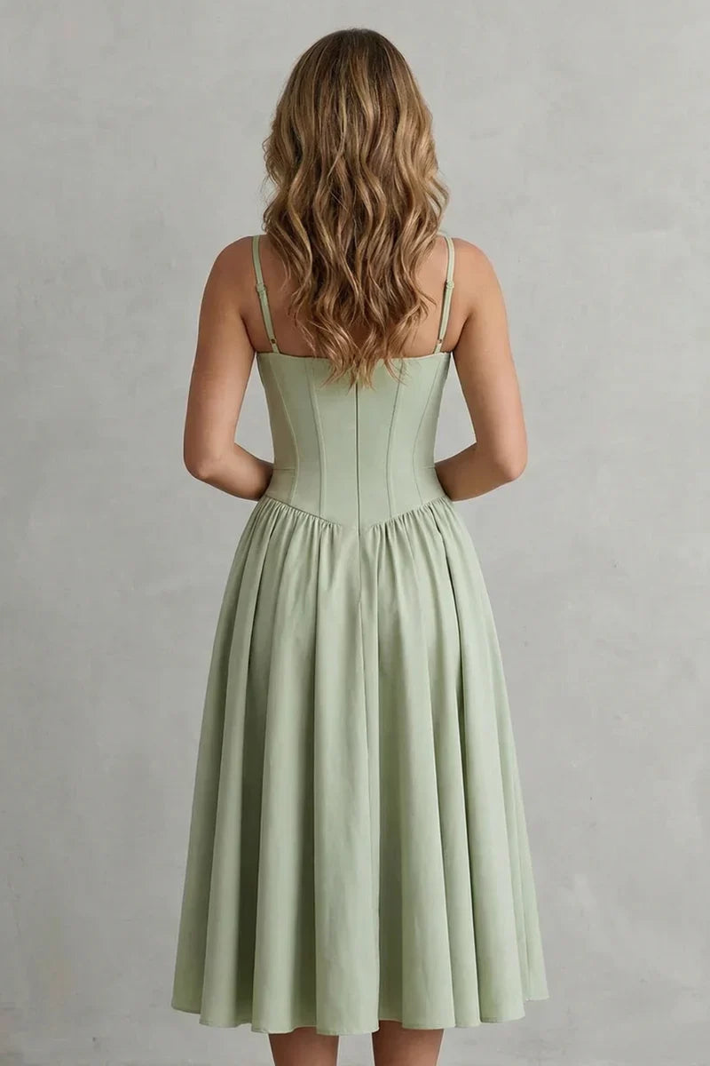 Light Women's Dress - bustier bodice, A-line skirt, polyester, for spring events