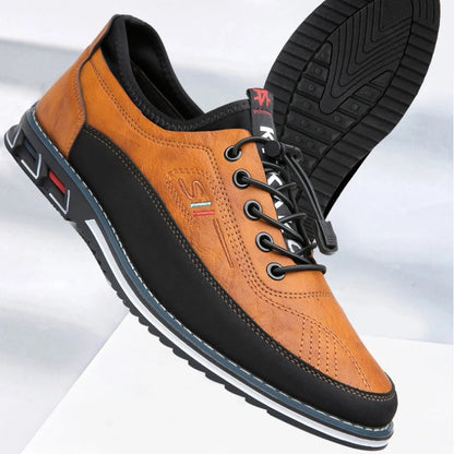 Elegant Oxford Men's Shoes in Premium Leather with Comfortable Insole, Available in Brown, Black, Gray, and Khaki-2