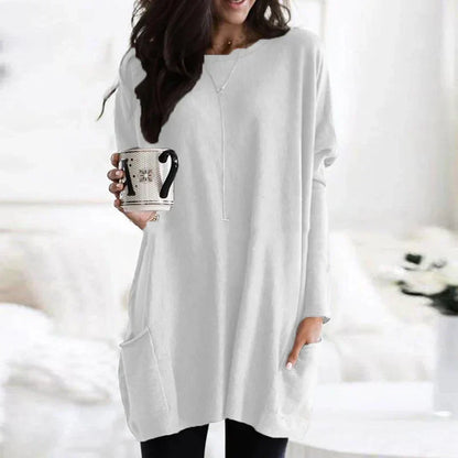Plush Relaxed Women’s Tunic Sweater - Tunic, Knit, Casual