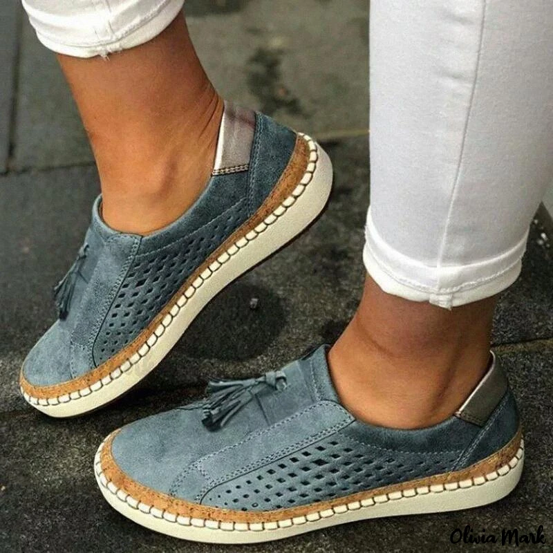 Variant image for Moccasin Slippers for Women, Comfortable Low Heel Slip-On Shoes in Various Colors-28
