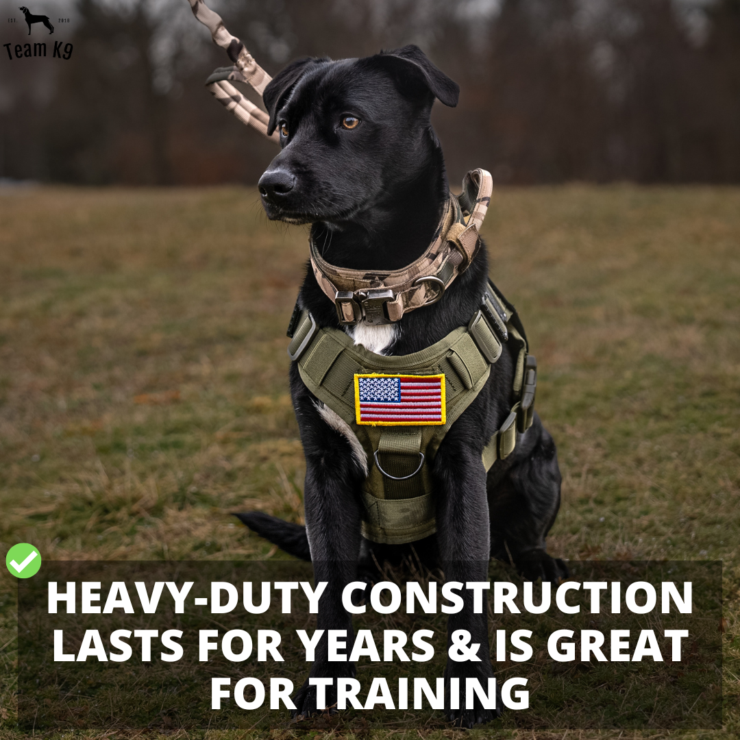Tactical Dog Harness No-Pull With Front And Back D-Rings Fast-Release Buckles Top Handle Heavy-Duty Training