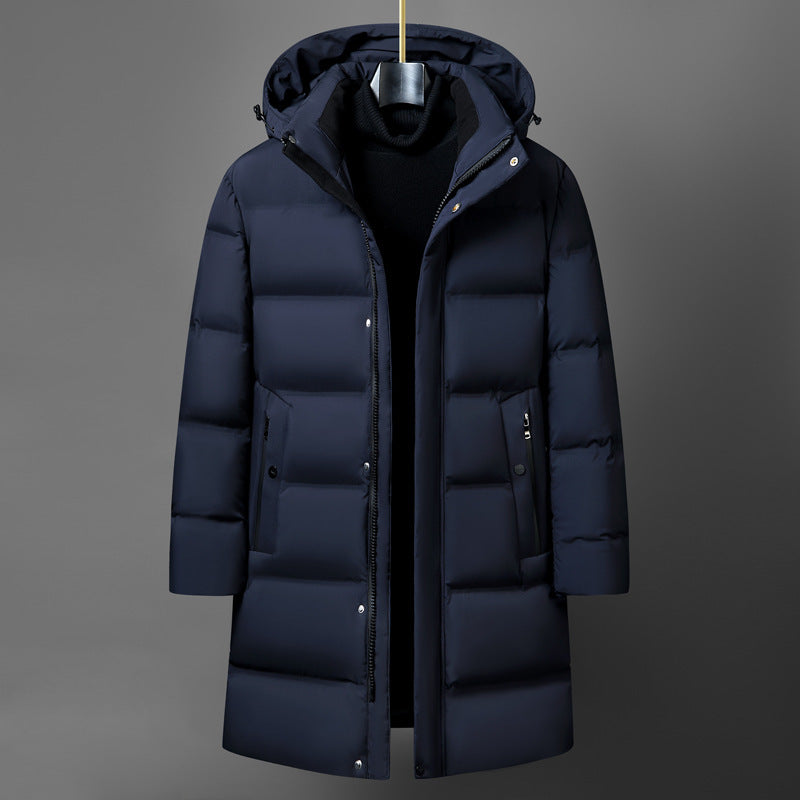 Men's Insulating Mid-Length Down Coat - Boxy, Polyester