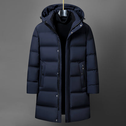 Men's Insulating Mid-Length Down Coat - Boxy, Polyester