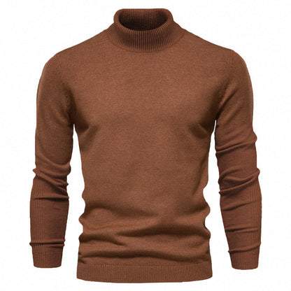 Plush Men's Turtleneck Sweater - Slim Fit Viscose Winter