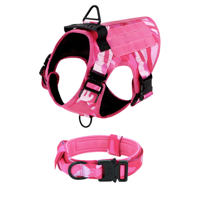 Tactical Dog Harness No-Pull With Front And Back D-Rings Fast-Release Buckles Top Handle Heavy-Duty Training