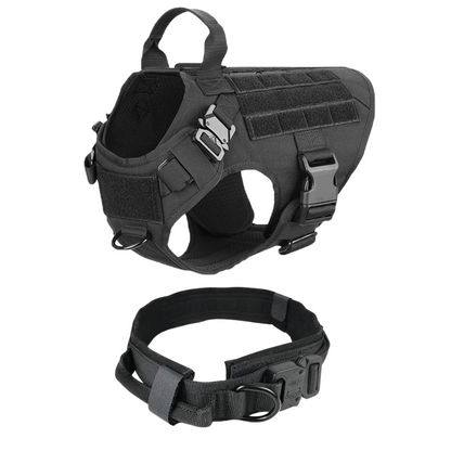 Tactical Dog Harness No-Pull With Front And Back D-Rings Fast-Release Buckles Top Handle Heavy-Duty Training