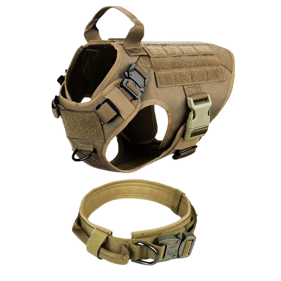 Tactical Dog Harness No-Pull With Front And Back D-Rings Fast-Release Buckles Top Handle Heavy-Duty Training