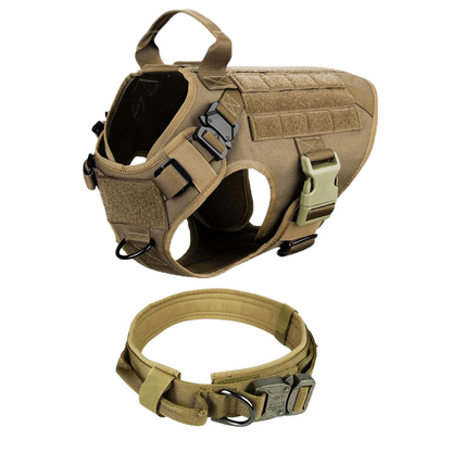 Tactical Dog Harness No-Pull With Front And Back D-Rings Fast-Release Buckles Top Handle Heavy-Duty Training