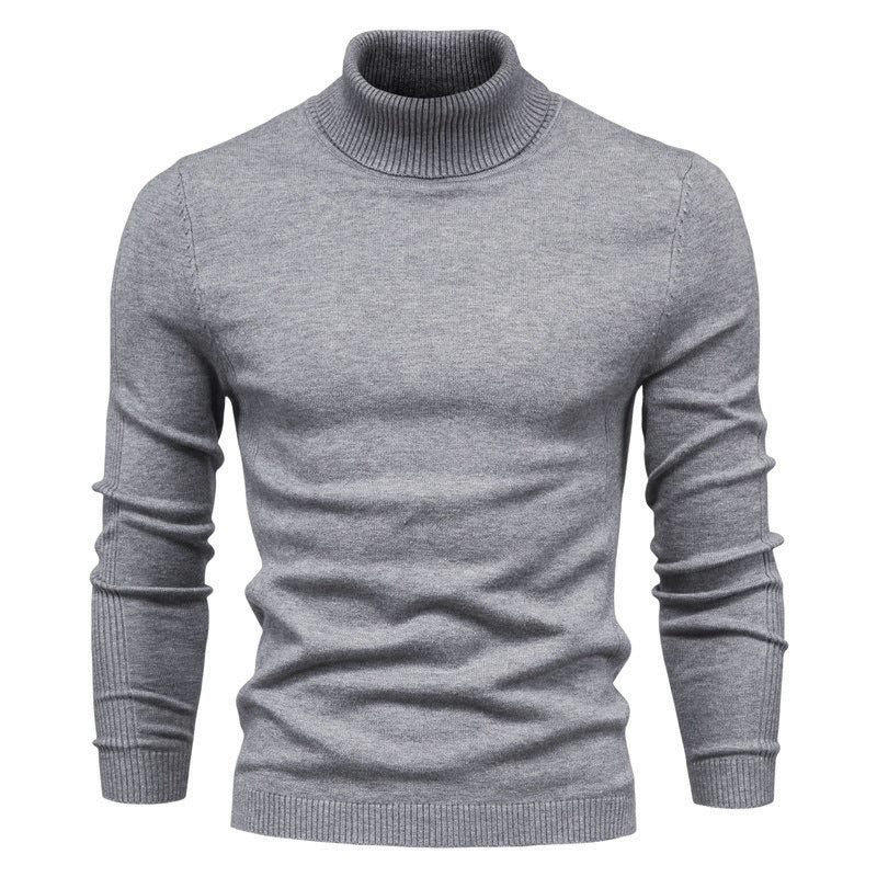 Plush Men's Turtleneck Sweater - Slim Fit Viscose Winter