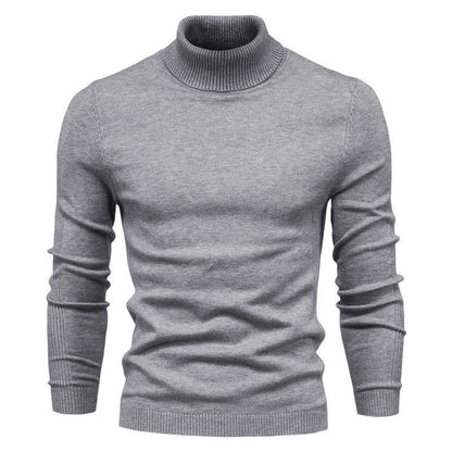 Plush Men's Turtleneck Sweater - Slim Fit Viscose Winter