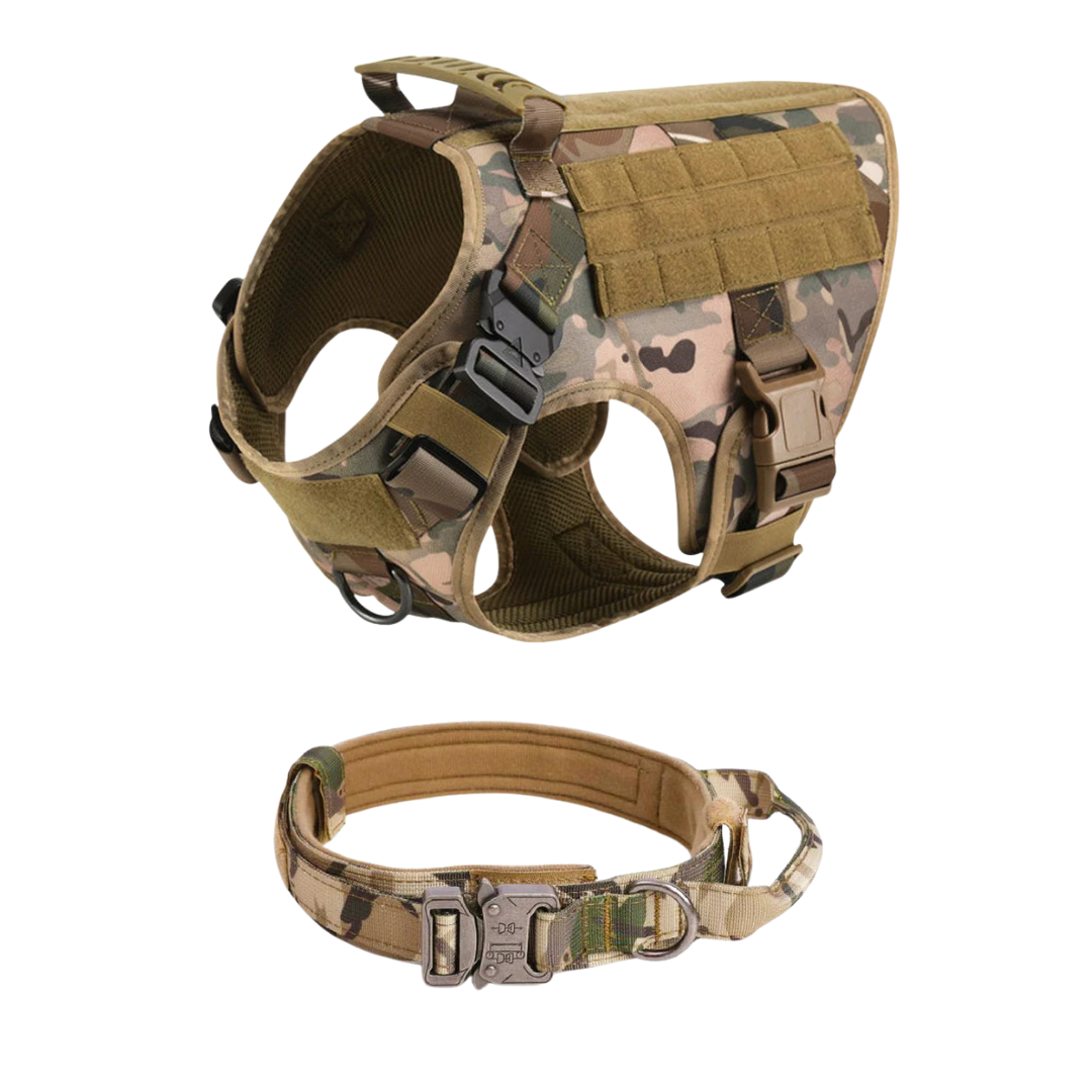 Tactical Dog Harness No-Pull With Front And Back D-Rings Fast-Release Buckles Top Handle Heavy-Duty Training