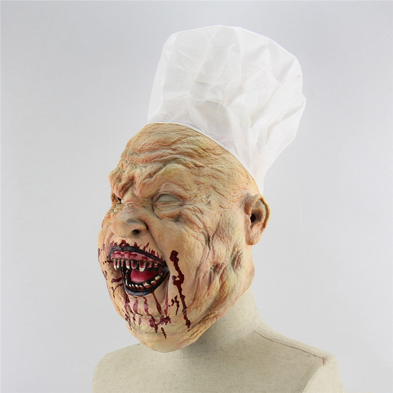 Chef Halloween Mask Full Face Bloody Horror Mask Adult