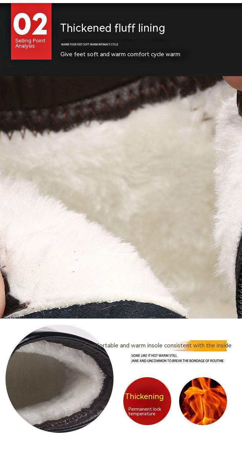 Cozy Warm Mens Ankle Boots - Cap Toe, PU Leather, Winter