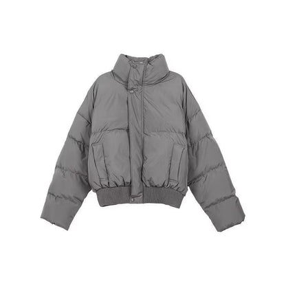 Men's Insulating Short Puffer Coat - Boxy Cropped, Linen