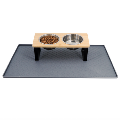 Dog Elevated Bowls With Wooden Stand Stainless Steel Dual Bowls Vet Recommended Fall 2025 Gift