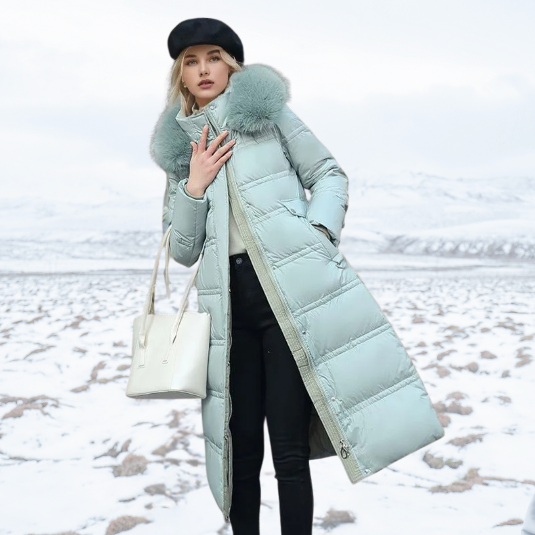 Women’s Insulating Puffer Coat - Quilted, Fur Trimmed