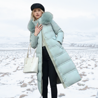 Women’s Insulating Puffer Coat - Quilted, Fur Trimmed