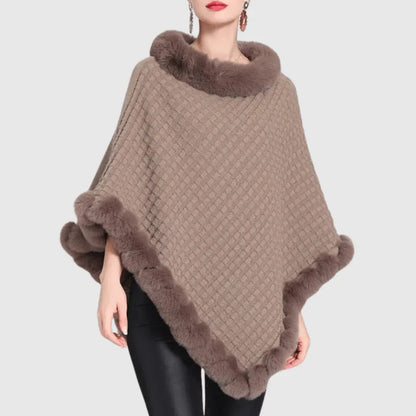 Cozy Warm Women's Poncho - Slouchy Cowl, Acrylic, For Fall