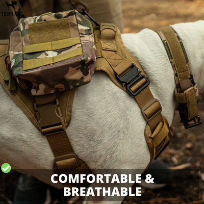 Tactical Dog Harness No-Pull With Front And Back D-Rings Fast-Release Buckles Top Handle Heavy-Duty Training